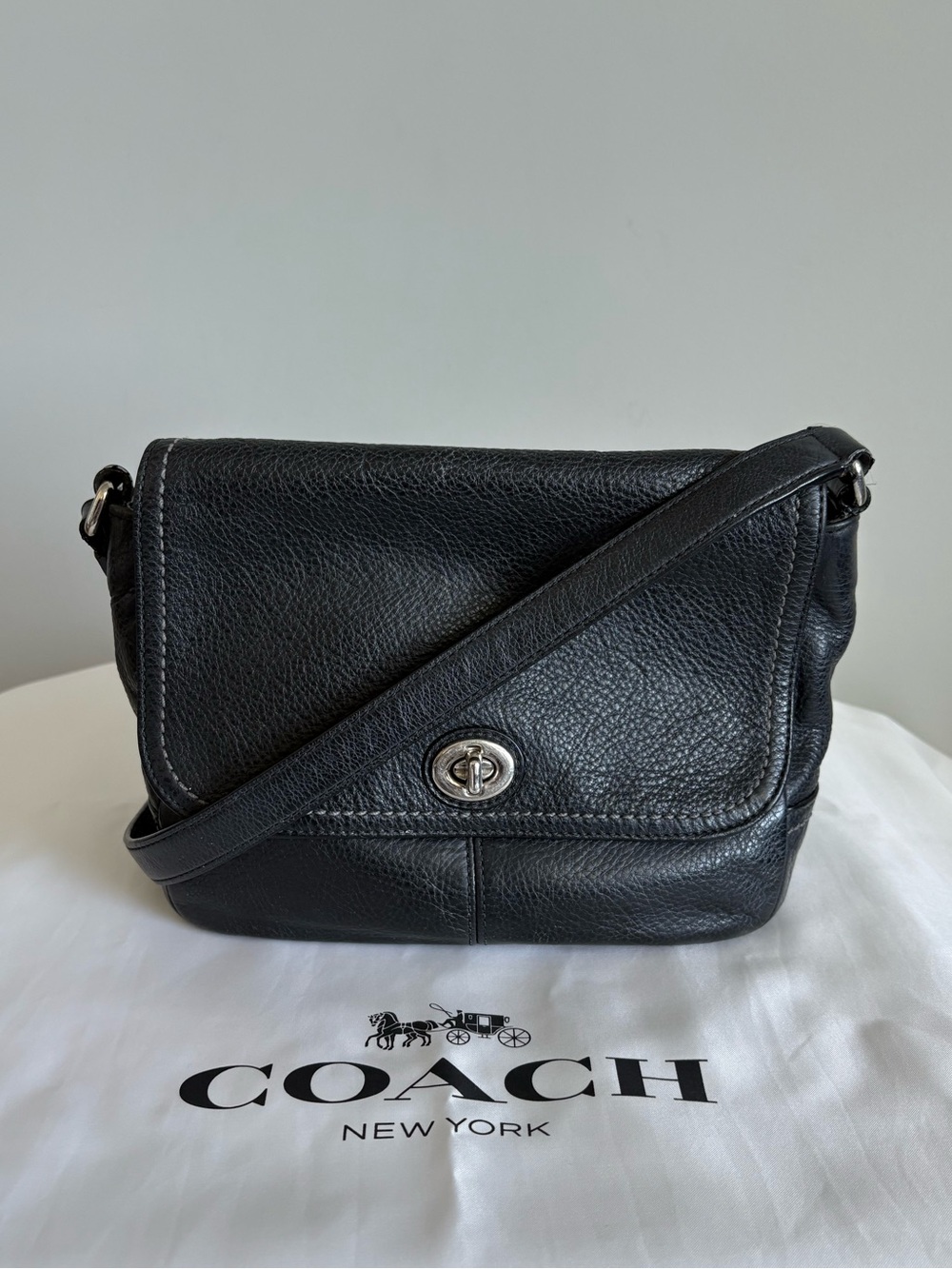 Coach Black Flap Crossbody Bag 2013